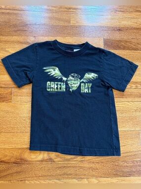 Green Day Vintage T Shirt Youth Small 90s Y2K 2004 Black Graphic T Shirt RARE